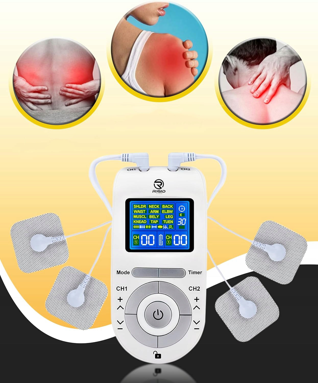 MUSCLE AND NERVE ELECTROSTIMULATOR MASSAGE TENS EMS ELECTRODE MASSAGER WHITE Medical device no