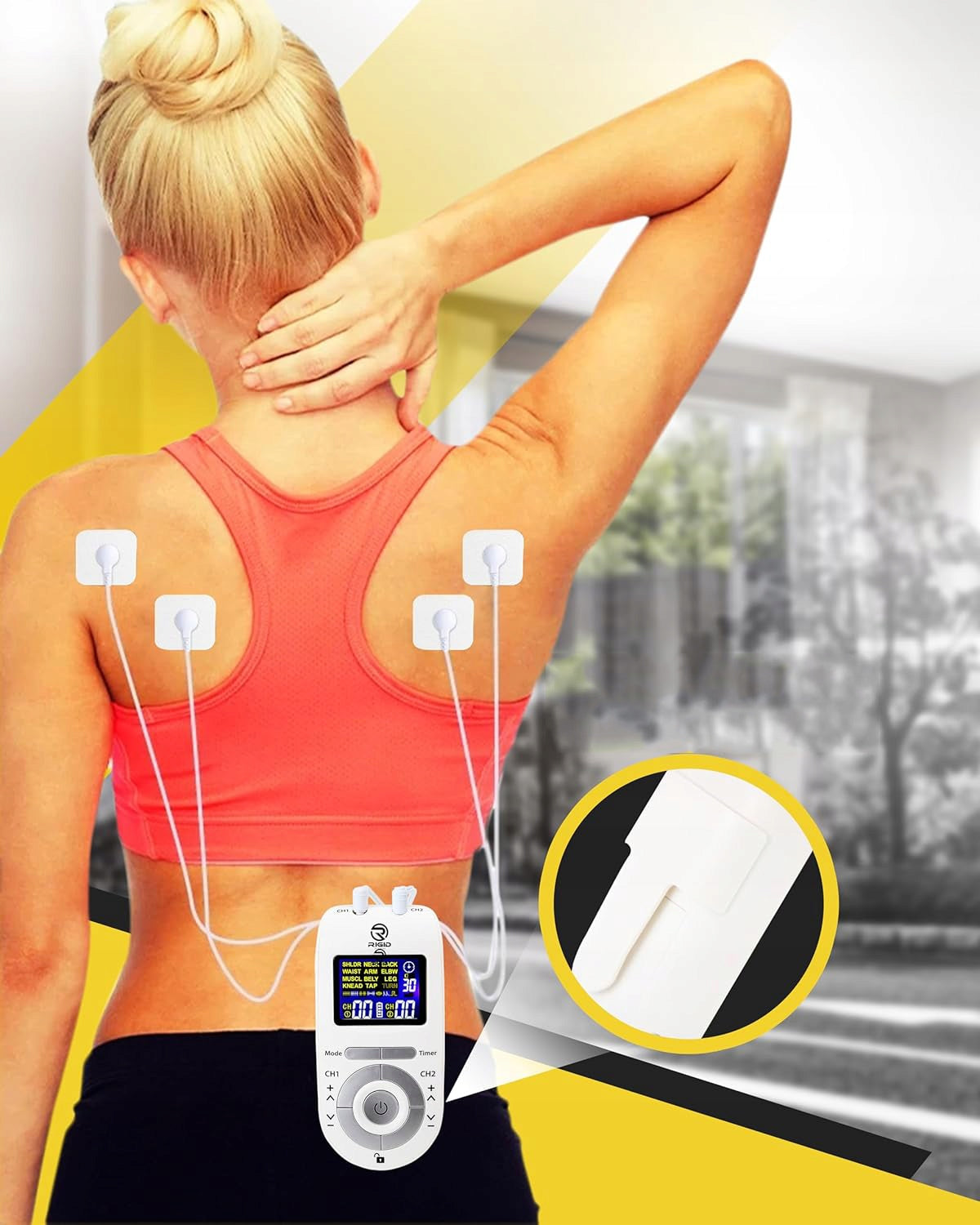 MUSCLE AND NERVE ELECTROSTIMULATOR MASSAGE TENS EMS ELECTRODE MASSAGER WHITE Packaging status original