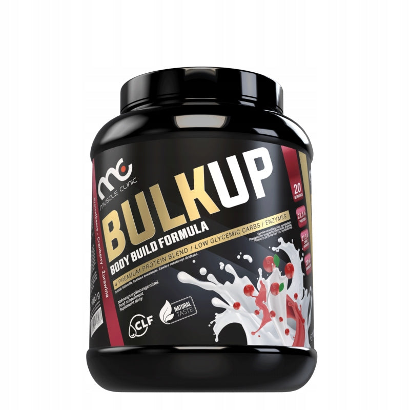 MUSCLE CLINIC BULKUP PROTEIN SUPPLEMENT 50:50 WPI WPC WPH MPI 1000G CRANBERRIES Packaging status original