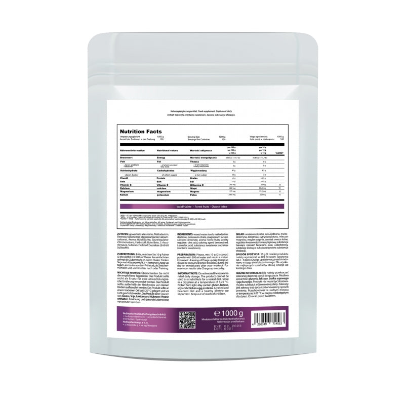 MUSCLE CLINIC CHARGE UP 1KG blackcurrant Expiration date at least six months from the date of purchase