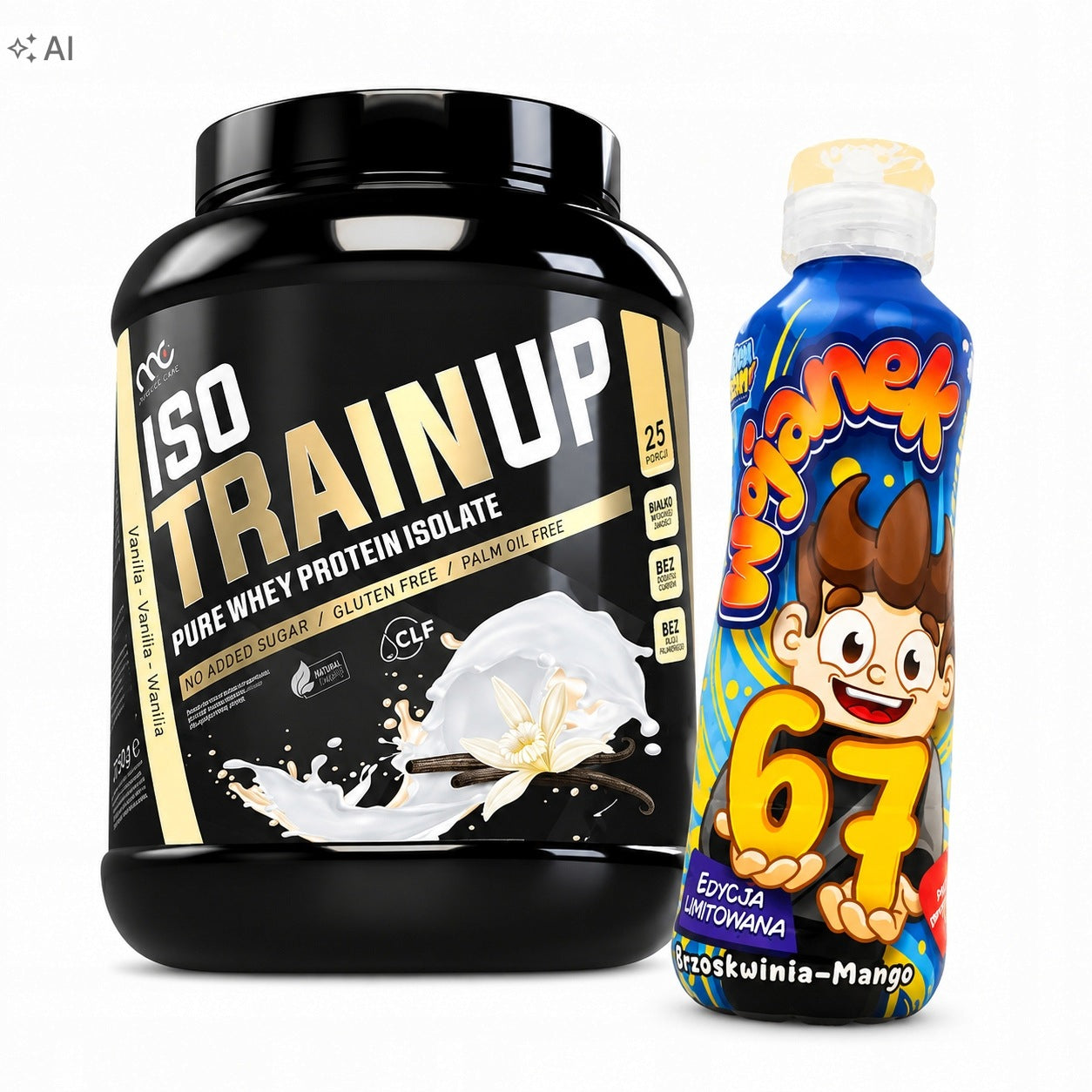 MUSCLE CLINIC ISOTRAINUP 750G VANILLA + WARRIOR DRINK FREEBIE