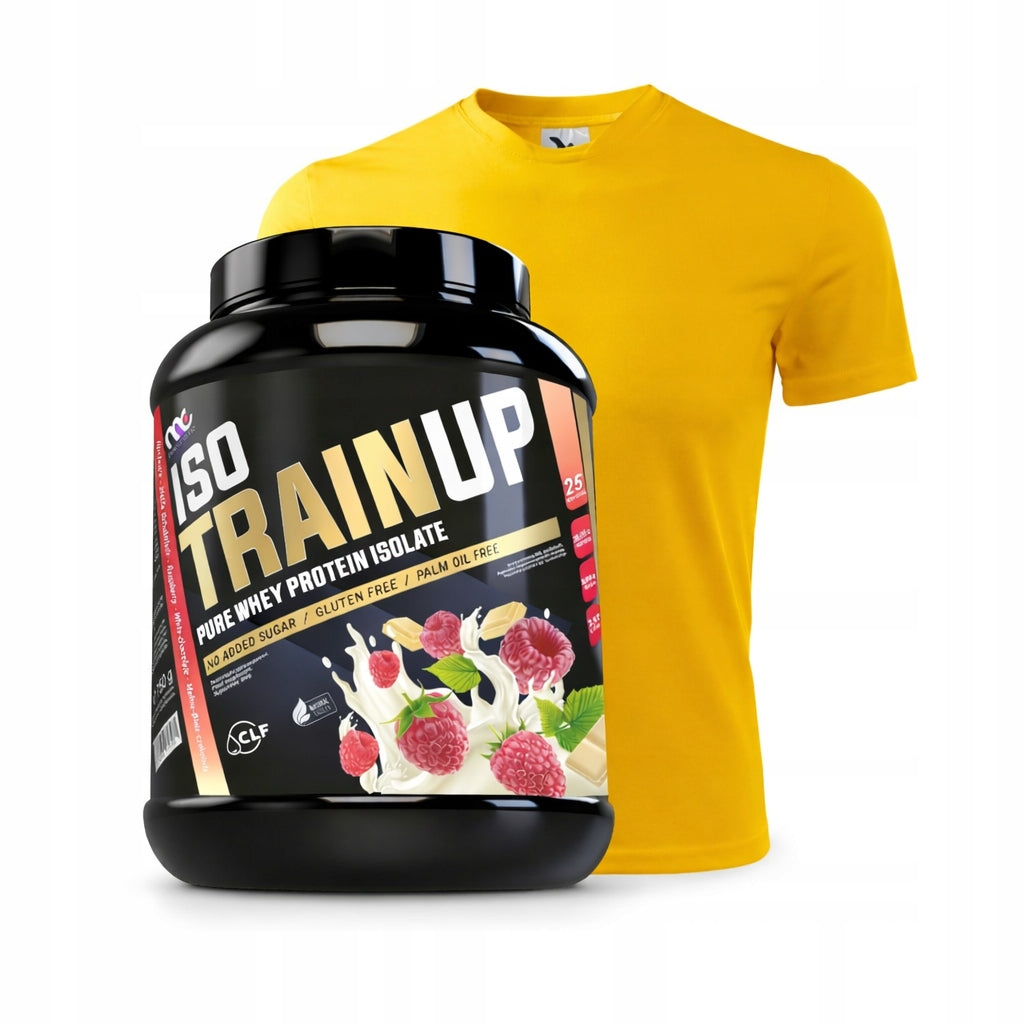 MUSCLE CLINIC ISOTRAINUP 750G WHITE CHOCOLATE RASPBERRY + TSHIRT FREEBIE !