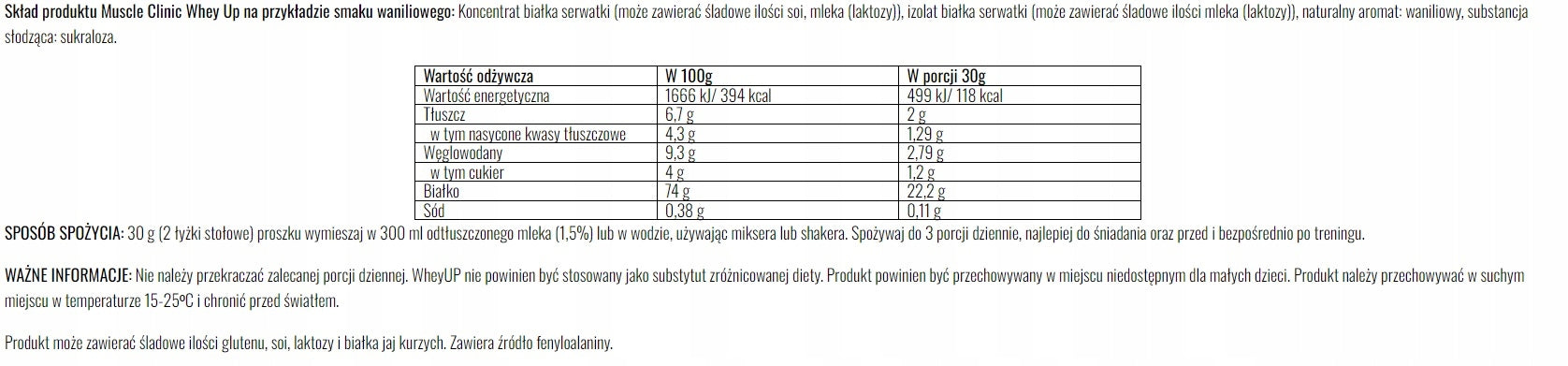 MUSCLE CLINIC WHEY UP 1800g banana Brand Muscle Clinic