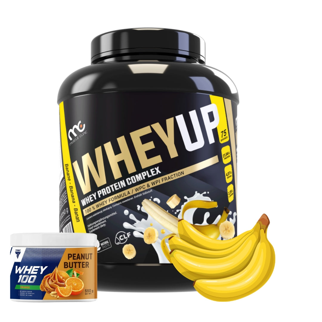 MUSCLE CLINIC WHEY UP 1800g banana Expiration date at least six months from the date of purchase
