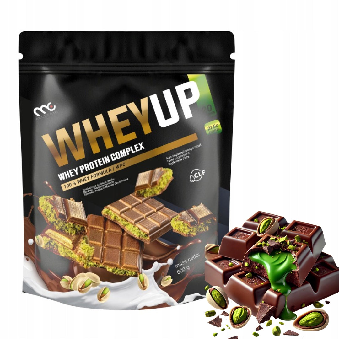 MUSCLE CLINIC WheyUp protein supplement concentrate 600g Dubai chocolate