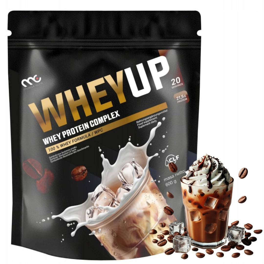 MUSCLE CLINIC WheyUp protein supplement concentrate 600g caffe