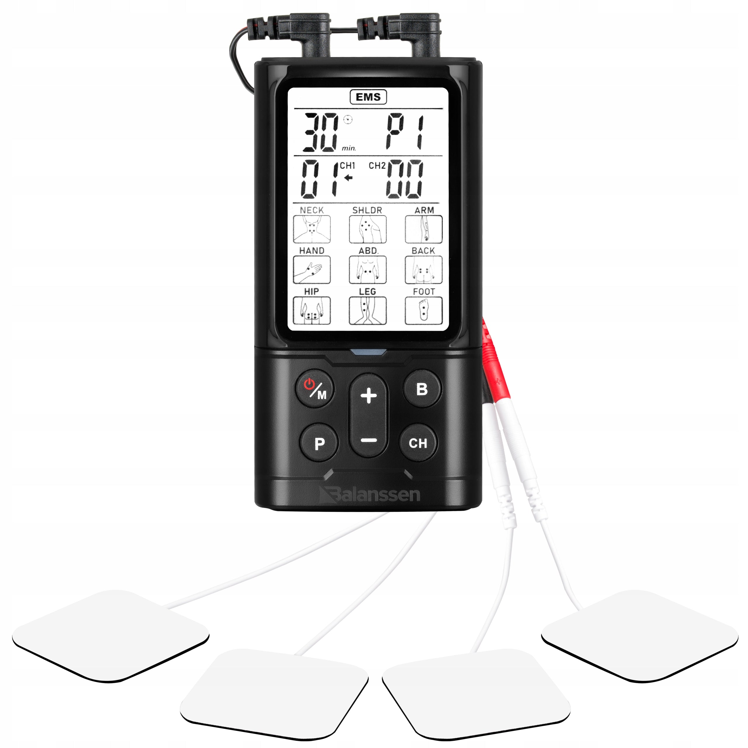 MUSCLE ELECTROSTIMULATOR BALANSSEN 3 IN 1 TENS EMS MASSAGE PAIN RELIEF Brand Balanssen