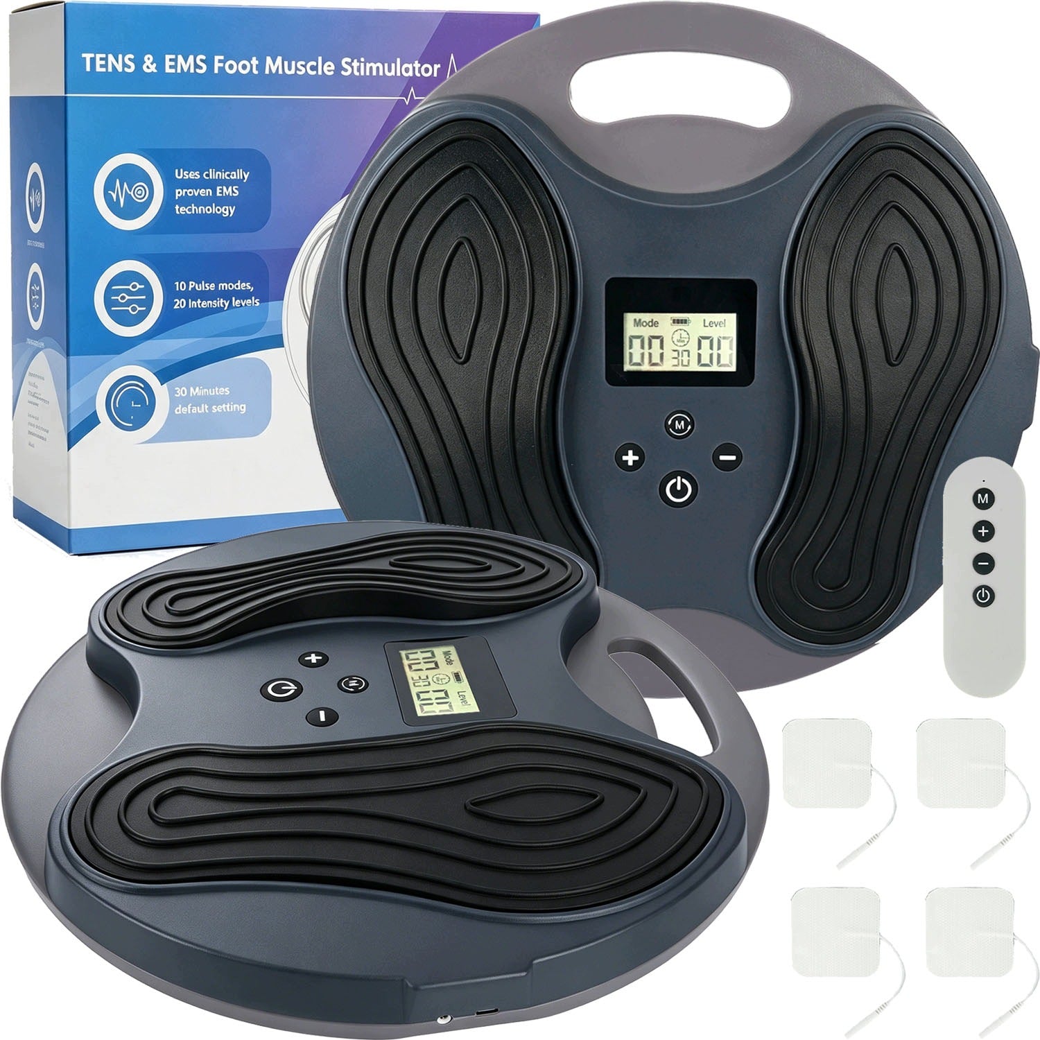 MUSCLE ELECTROSTIMULATOR FOOT MASSAGER EMS WITH REMOTE CONTROL 10 BATTERY MODES