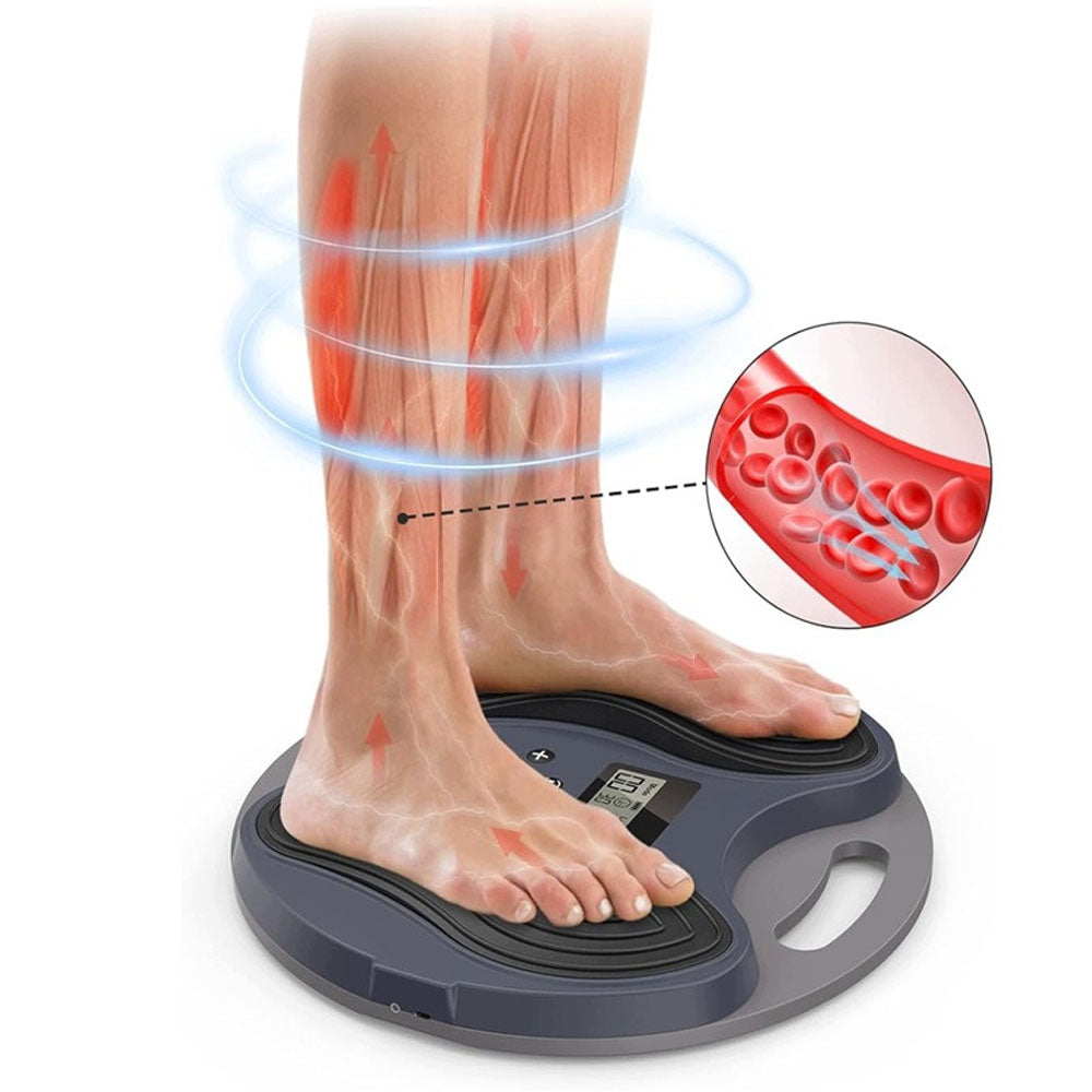 MUSCLE ELECTROSTIMULATOR FOOT MASSAGER TENS EMS LCD + 4 Electrodes + Remote Control Packaging status original