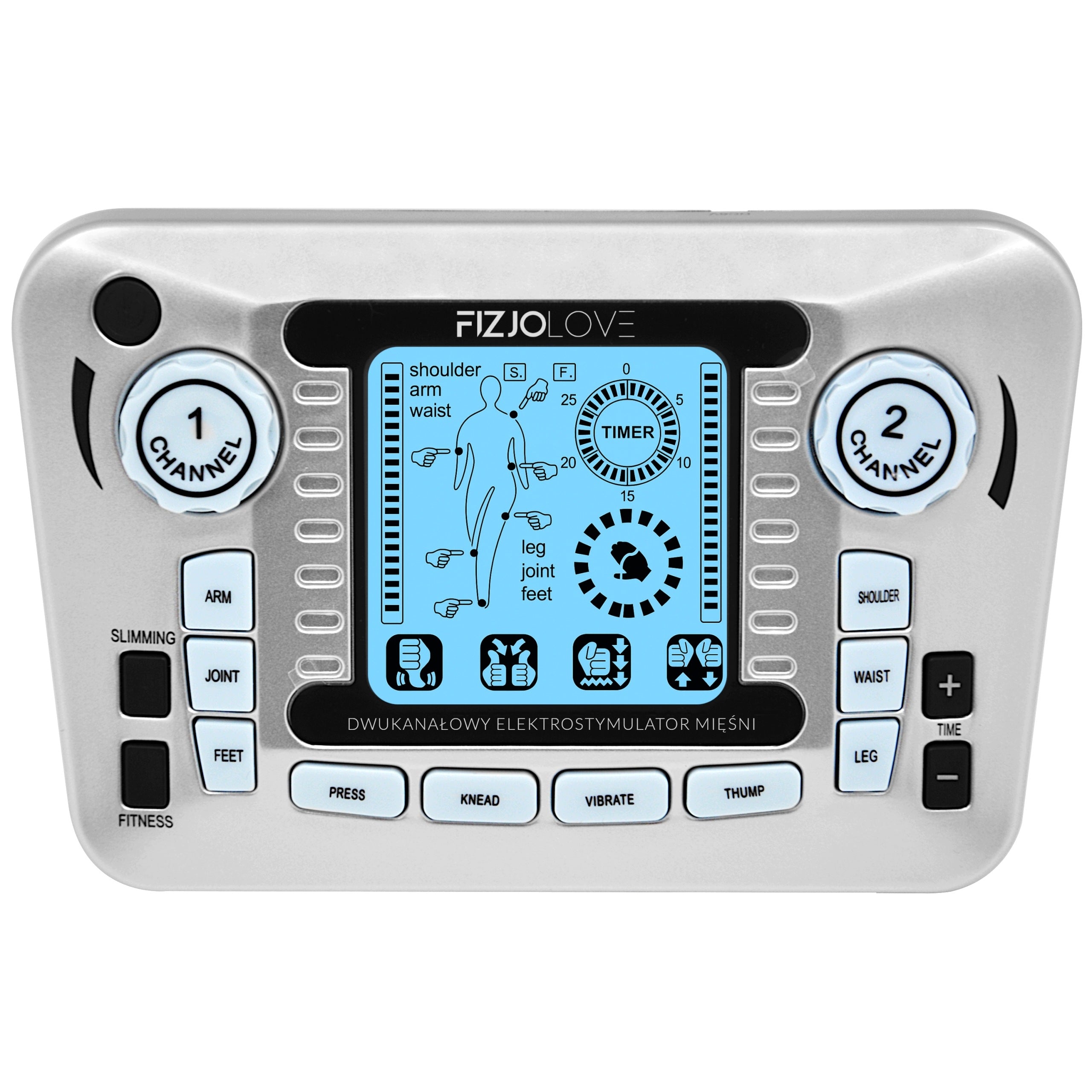 MUSCLE ELECTROSTIMULATOR MASSAGER TENS EMS +ELECTRODES+BATTERIES SET XXL Packaging status original