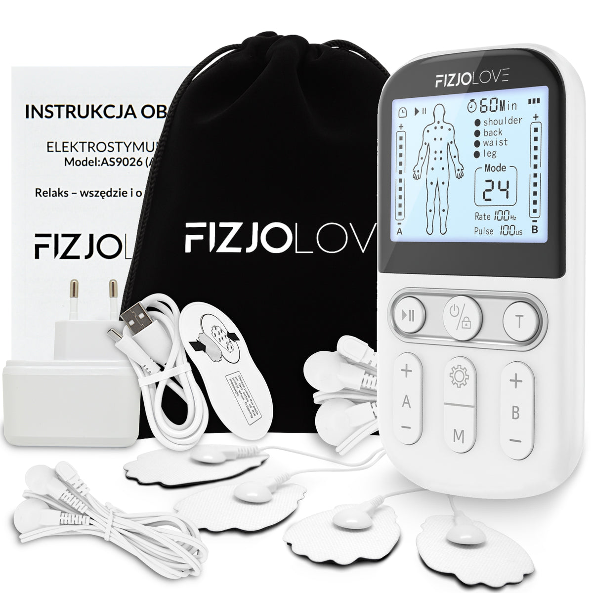 MUSCLE ELECTROSTIMULATOR TENS EMS MASSAGE STIMULATION ELECTROTHERAPY FIZJOLOVE Manufacturer code 37384