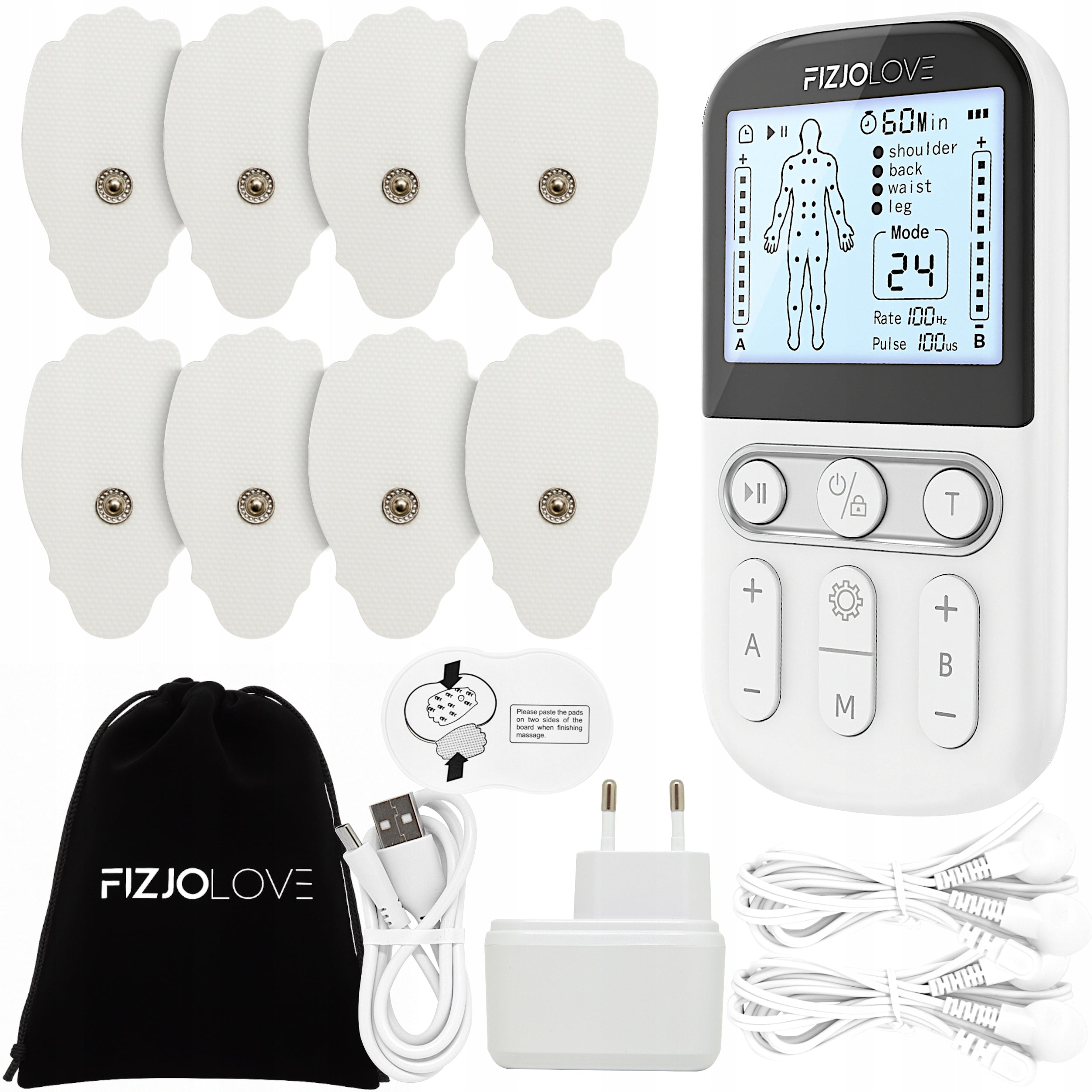 MUSCLE ELECTROSTIMULATOR TENS EMS MASSAGE STIMULATION ELECTROTHERAPY FIZJOLOVE