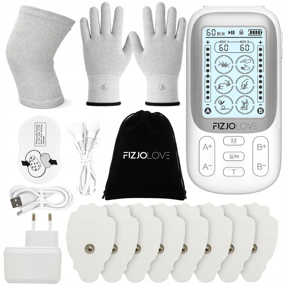 MUSCLE ELECTROSTIMULATOR TENS EMS MASSAGE STIMULATION FIZJOLOVE SET XXL