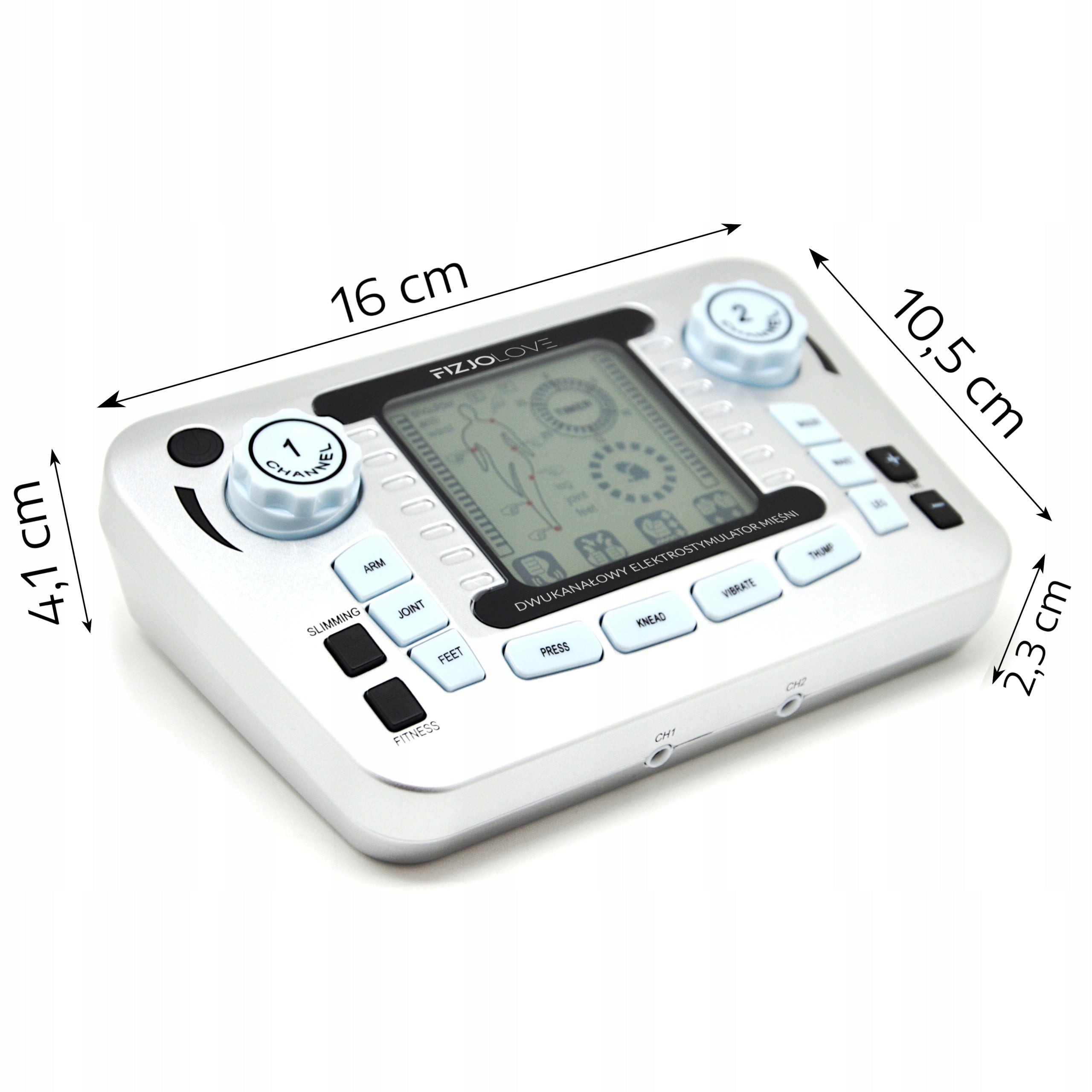 MUSCLE ELECTROSTIMULATOR TENS EMS MASSAGE STIMULATION SET XXL 16 ELECTRODES Brand FIZJOLOVE