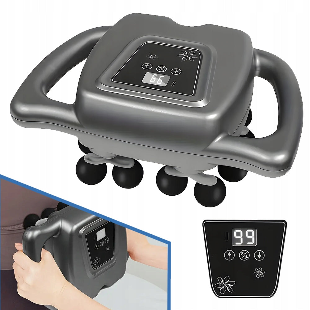 MUSCLE MASSAGE GUN WITH 16 HEADS, DEEP TISSUE FOR MASSAGE, BLACK