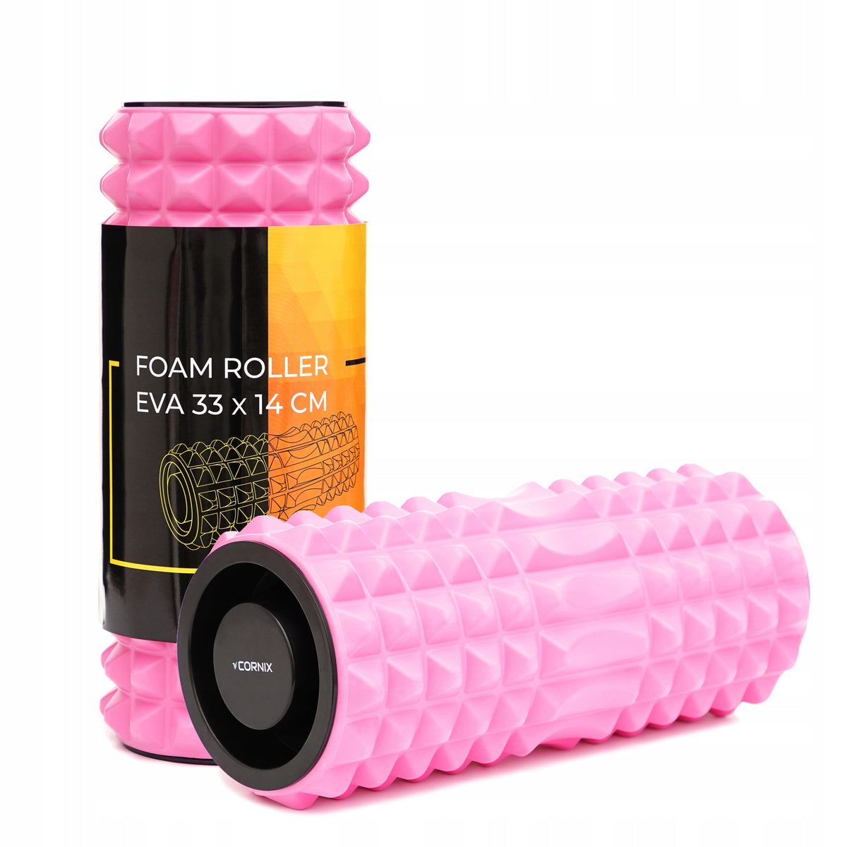MUSCLE MASSAGE ROLLER CORNIX 33x14 CM ROLLER WITH STUDS FOR ROLLING