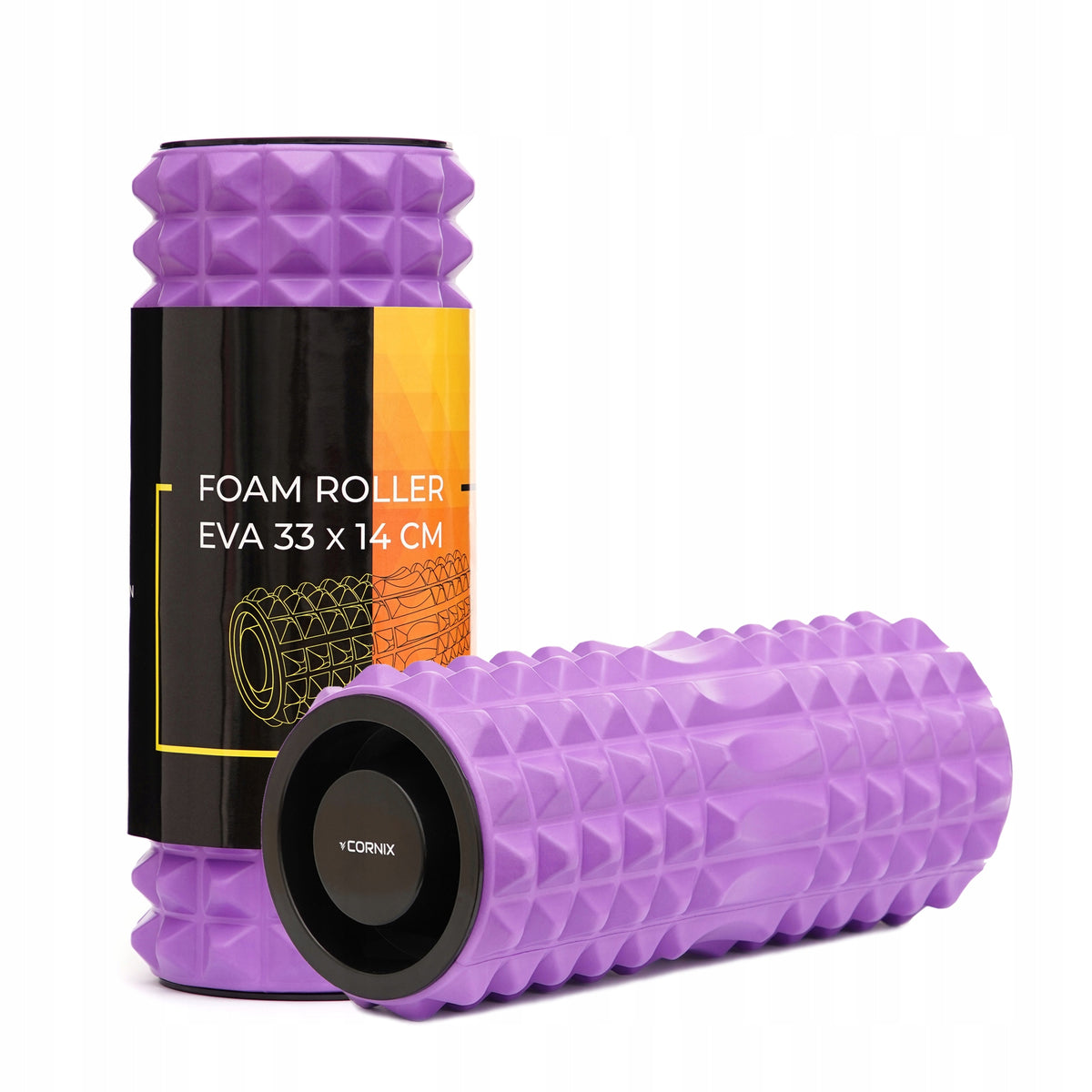 MUSCLE MASSAGE ROLLER CORNIX 33x14 CM ROLLER WITH STUDS FOR ROLLING