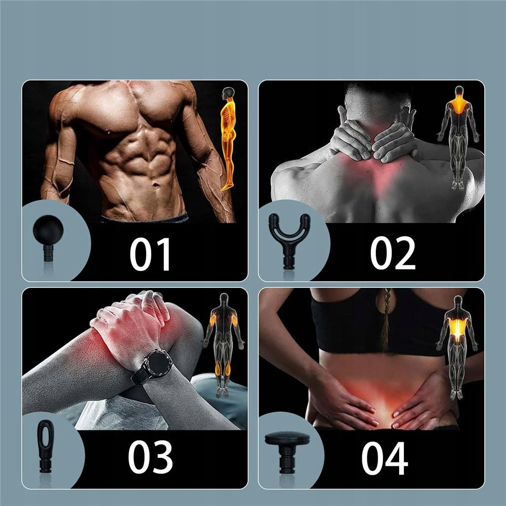 MUSCLE MASSAGER PORTABLE EXTREMELY LONG SERVICE LIFE 4 MASSAGE HEADS Packaging status original