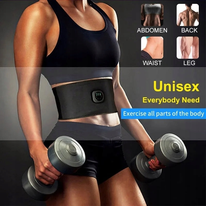 MUSCLE STIMULATING BELT, EMS, ELECTRIC SLIMMING BELT, ABS TRAINER Color black