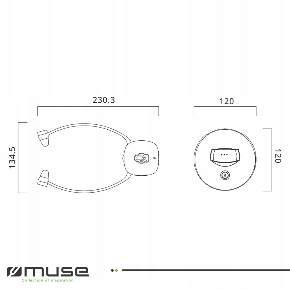 MUSE AUX WIRELESS HEADPHONES FOR TV IN-EAR RANGE 20M 2.4 GHz Brand Muse