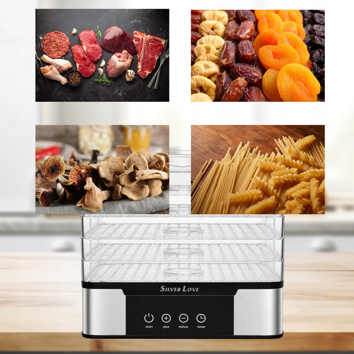 MUSHROOM DRYER FRUIT HERBS VEGETABLES FOOD 5 LEVELS TIMER UP TO 1000W Packaging status original