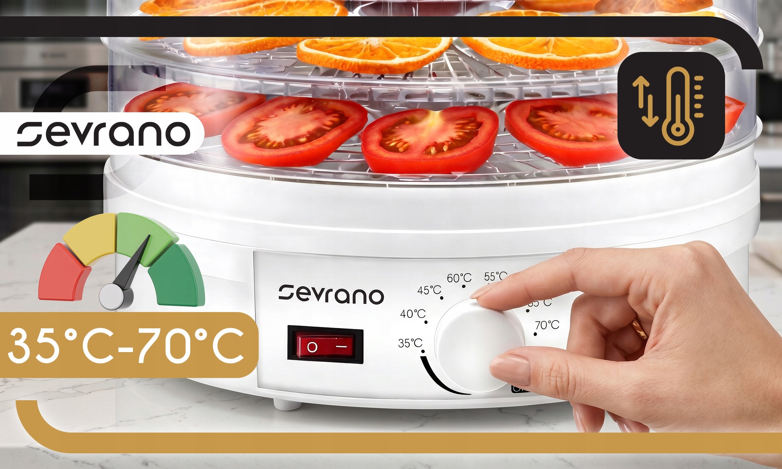 MUSHROOM DRYER FRUIT VEGETABLES HERBS FOOD STRONG 600W LARGE XXL 5 SIEVES Model SEVRANO DEHYDRIX