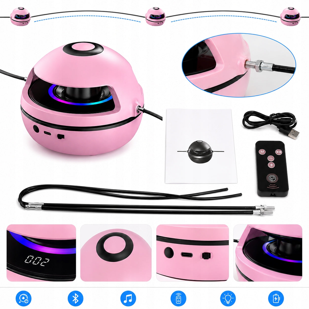 MUSIC JUMP ROPE AUTOMATIC SMART ELECTRIC LED REMOTE CONTROL SPEAKER Manufacturer code JYSafora Skakanka