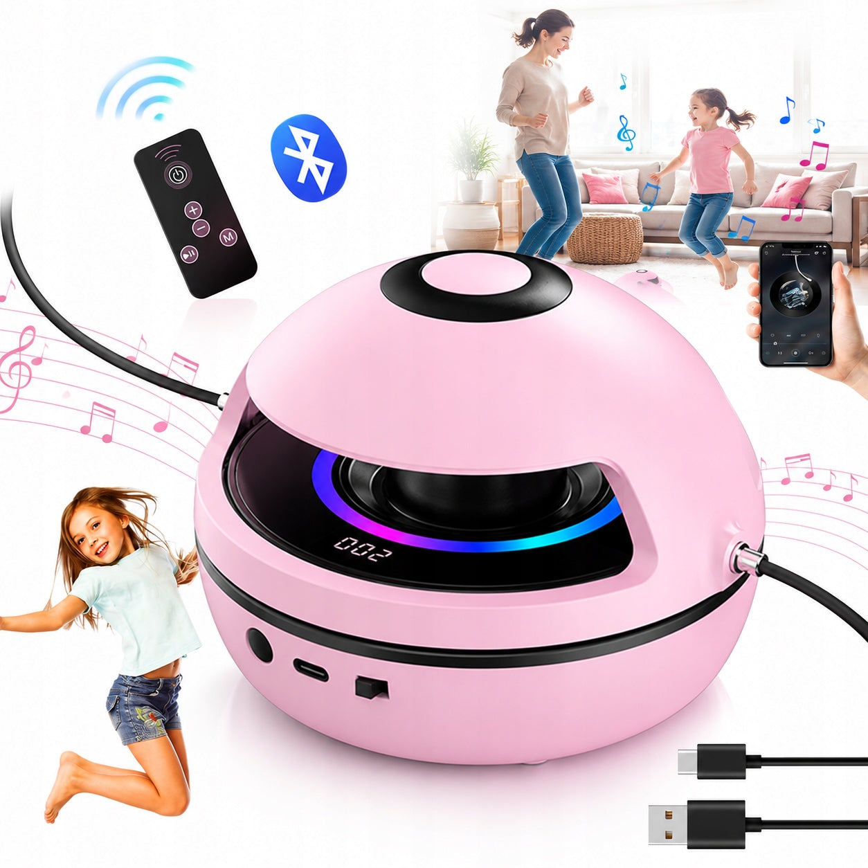 MUSIC JUMP ROPE AUTOMATIC SMART ELECTRIC LED REMOTE CONTROL SPEAKER