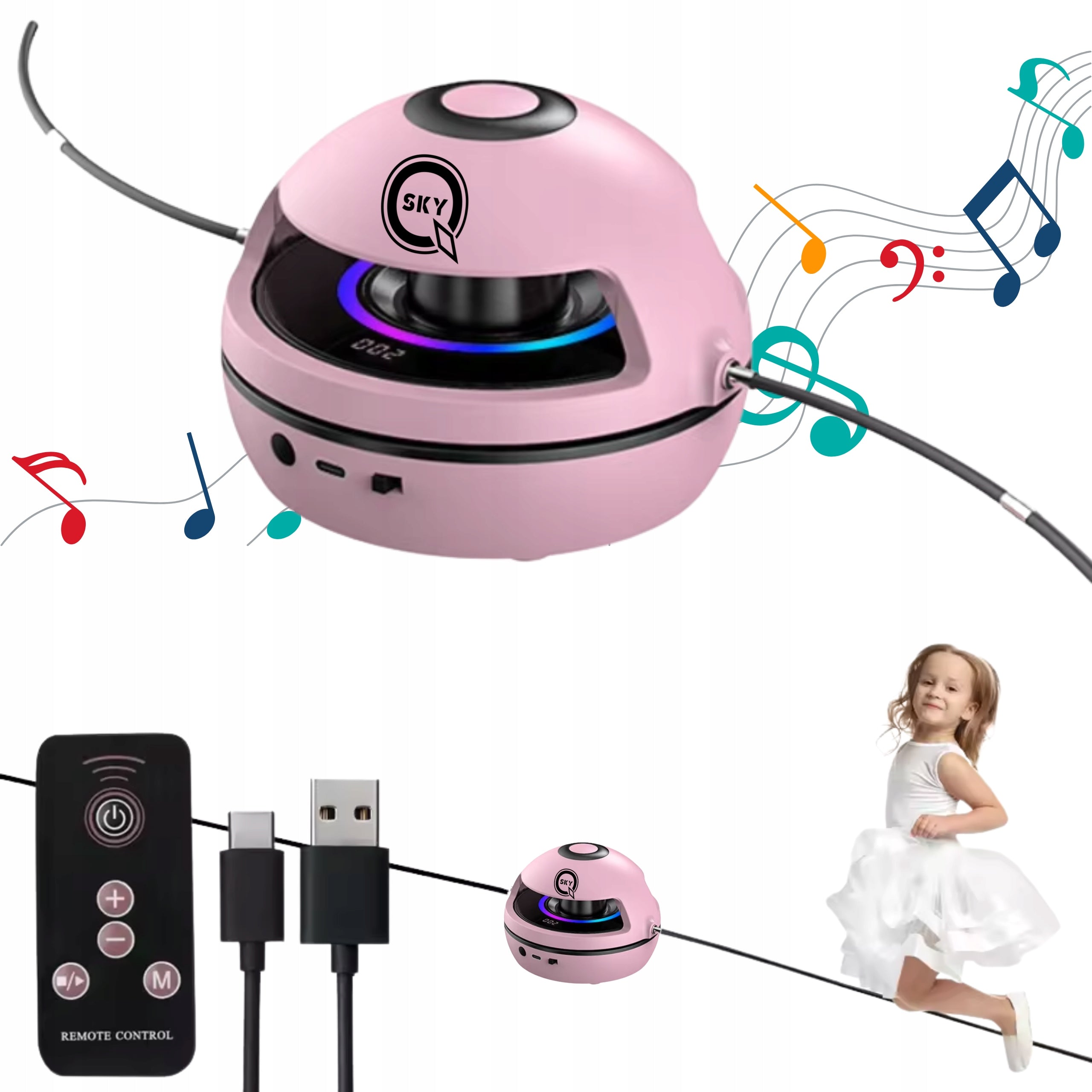 MUSIC JUMP ROPE ON BLUETOOTH SMART AUTOMATIC COUNTER REMOTE CONTROL