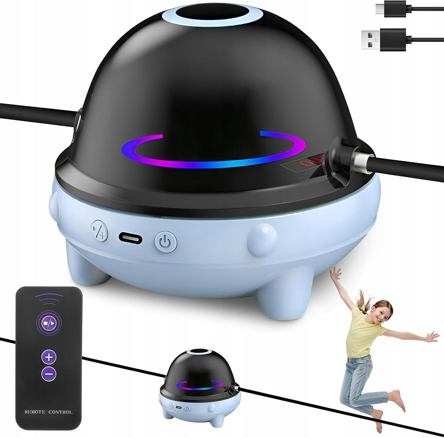 MUSICAL JUMP ROPE SMART JUMP ROPE WITH REMOTE CONTROL AND 10 SPEED LEVELS Brand no brand