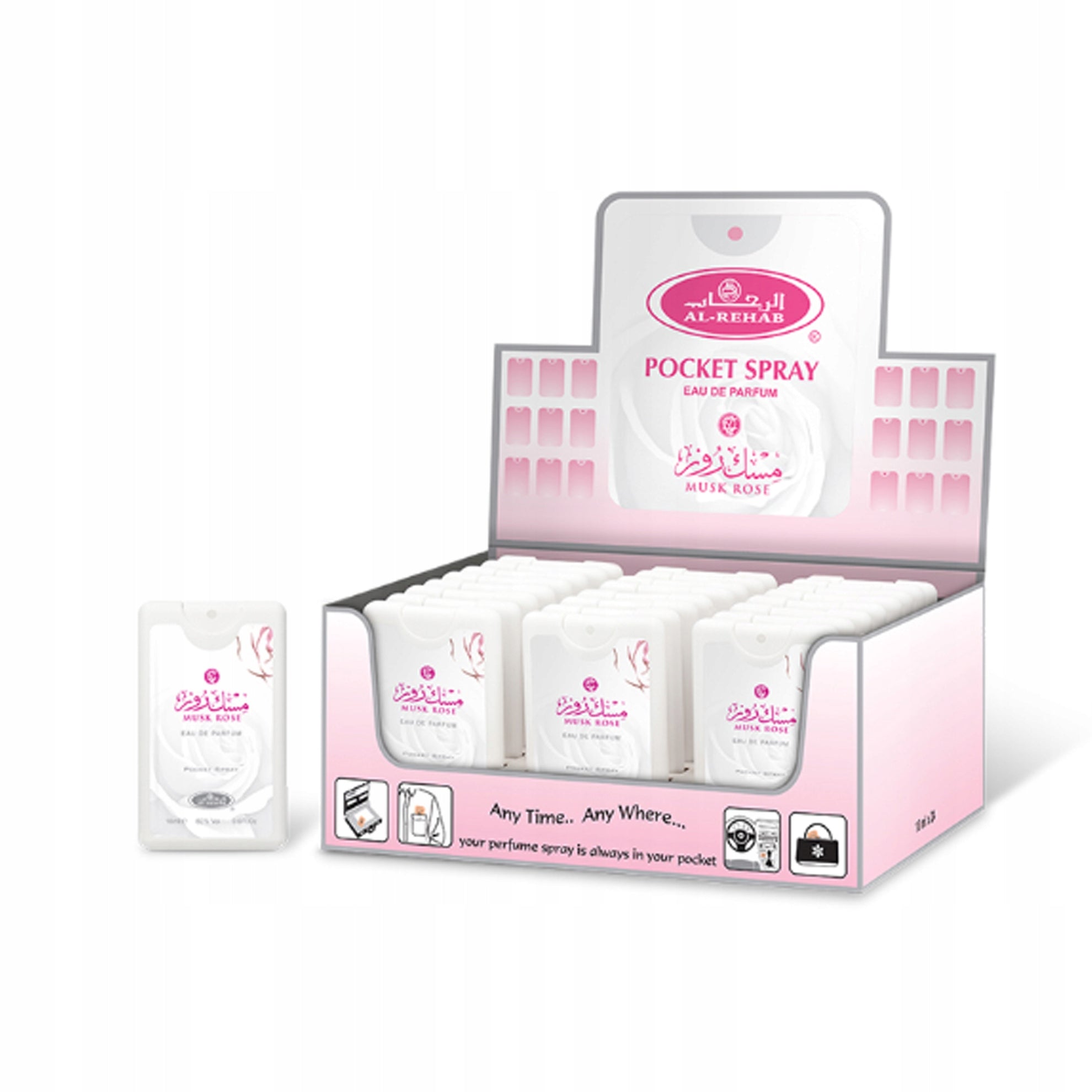 MUSK ROSE Perfumed Water for Her Pocket Spray EDP 18 ml Al Rehab