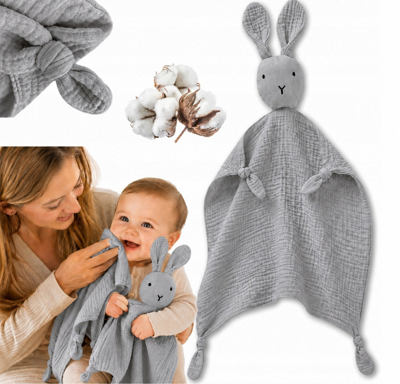 MUSLIN DIAPER BABY DIAPER TOY CUDDLY BABY SHOWER