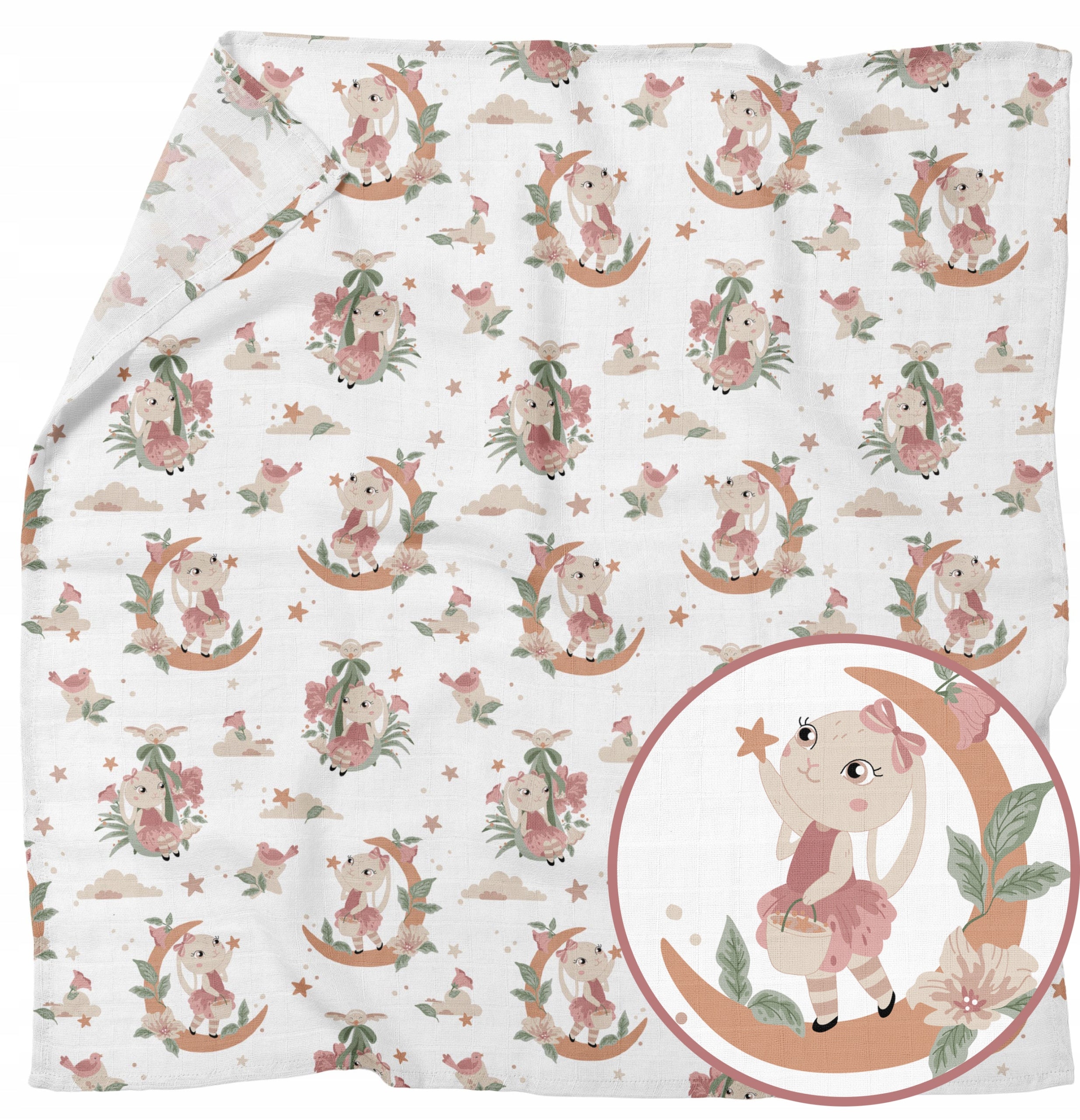 MUSLIN DIAPER BLANKET SWADDLE 120x120cm POLISH PRODUCT