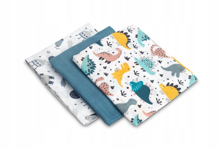 MUSLIN DIAPER BLUE 3 pcs. Brand Sensillo