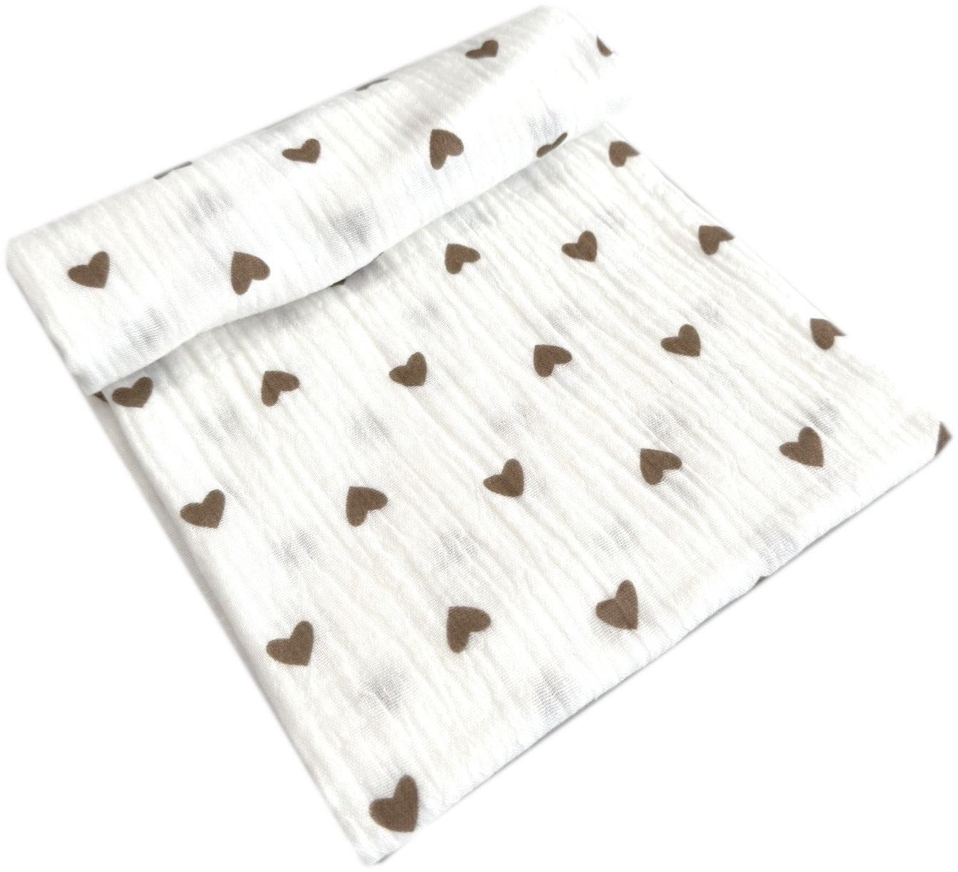 MUSLIN DIAPER PREMIUM DOUBLE GAZE 100% cotton 70x70 HEARTS