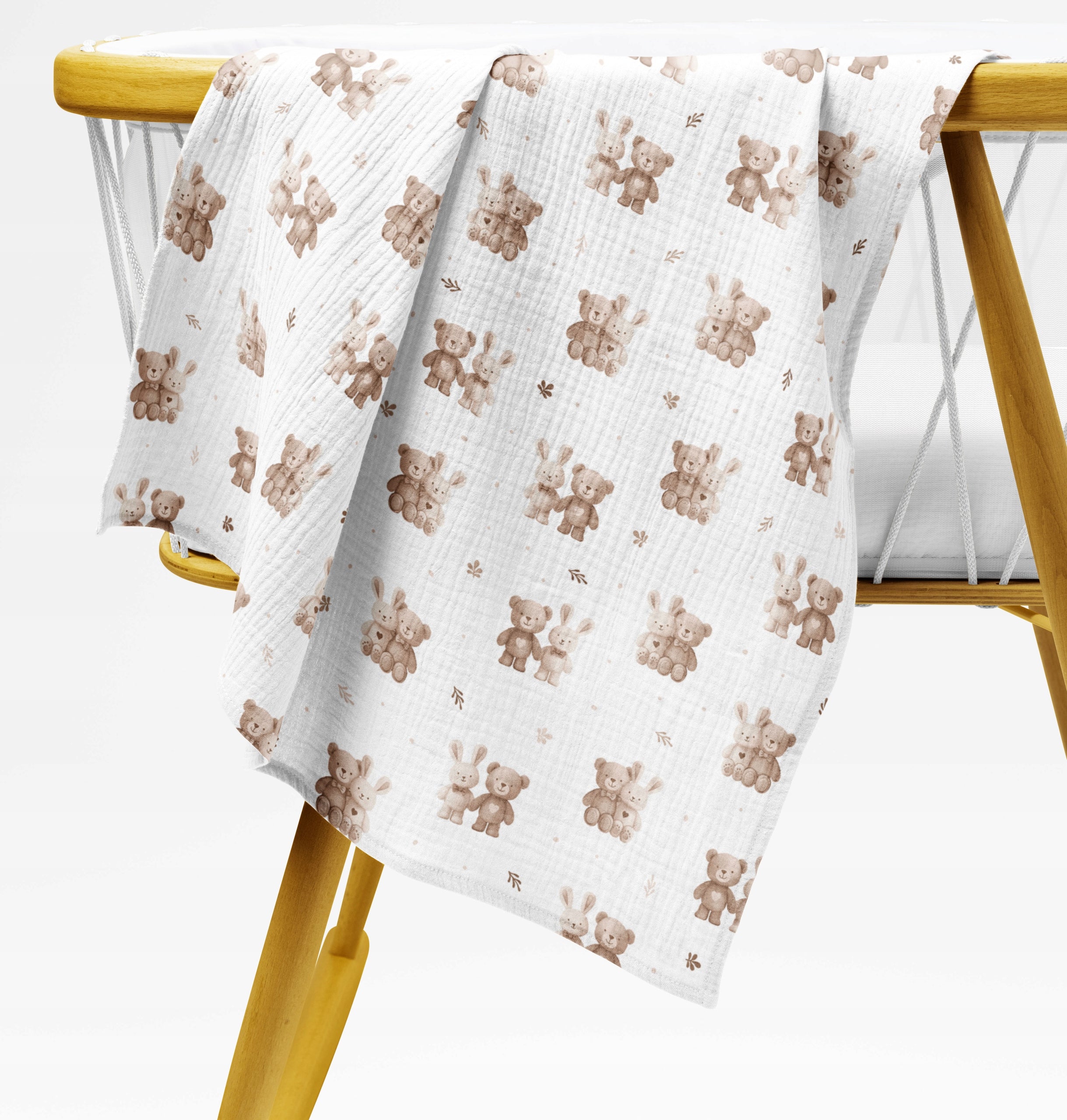 MUSLIN DIAPER THICK CROCHETED 120x120cm BLANKET SWADDLE POLISH PRODUCT Brand no brand