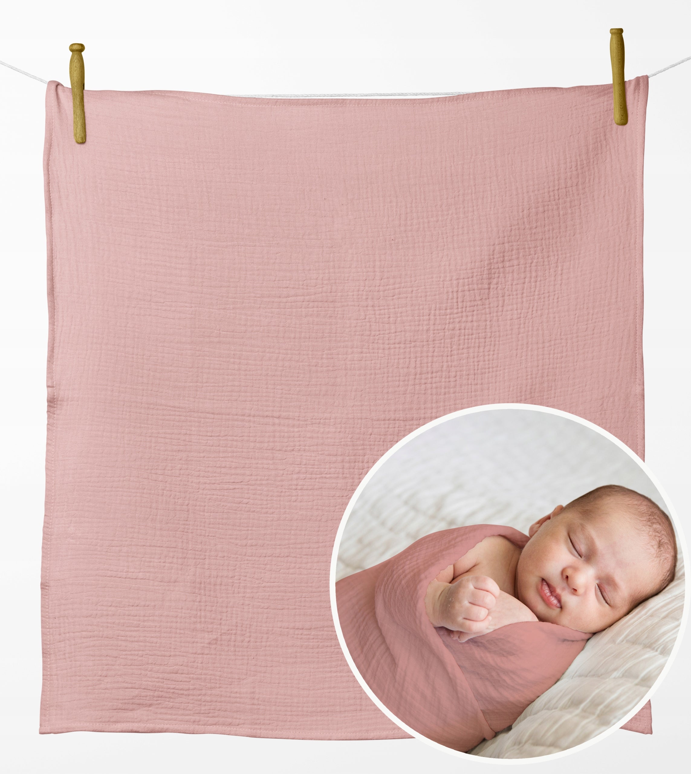 MUSLIN DIAPER THICK CROCHETED 120x120cm BLANKET SWADDLE POLISH PRODUCT
