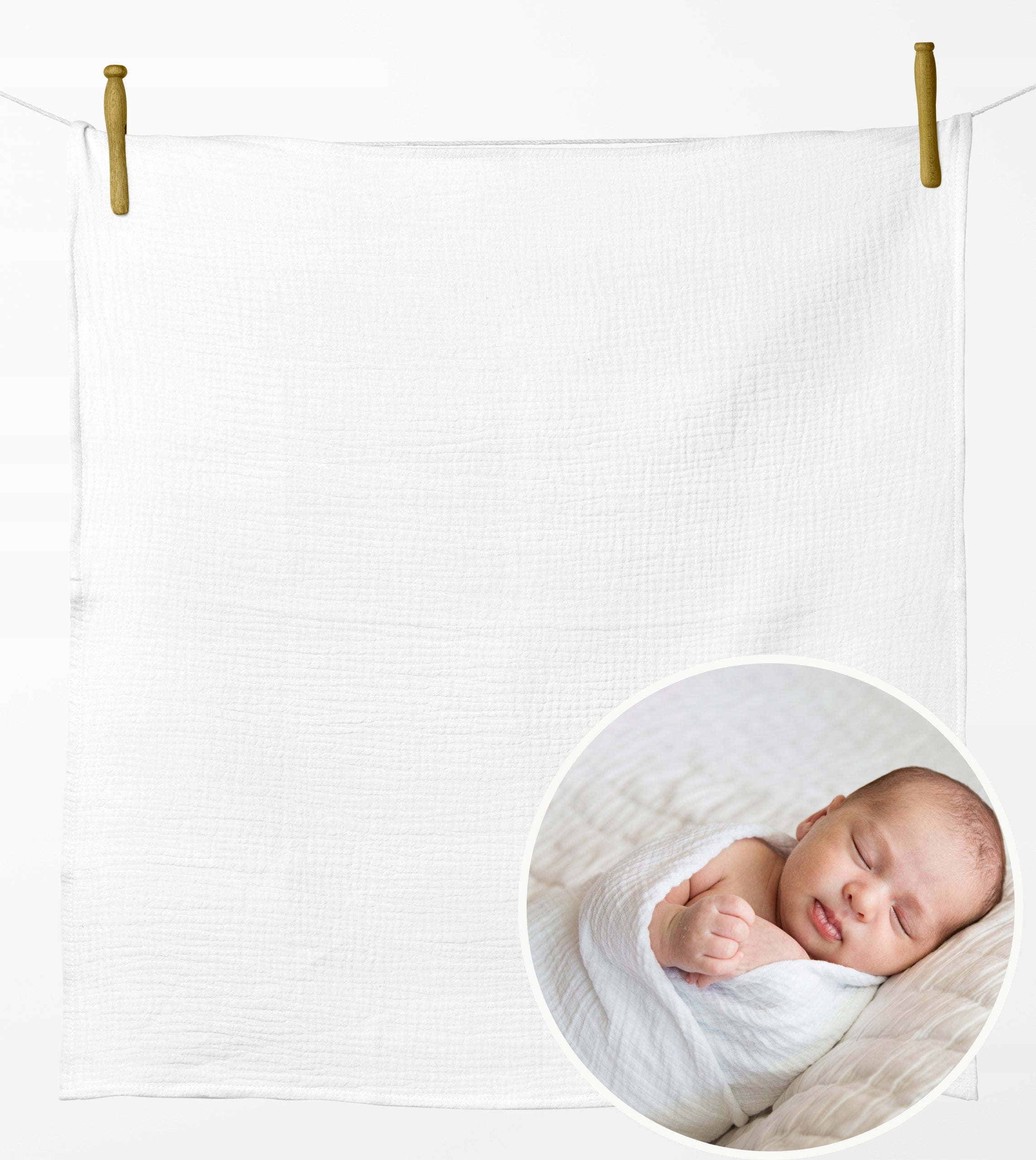 MUSLIN DIAPER THICK CROCHETED 120x120cm BLANKET SWADDLE POLISH PRODUCT