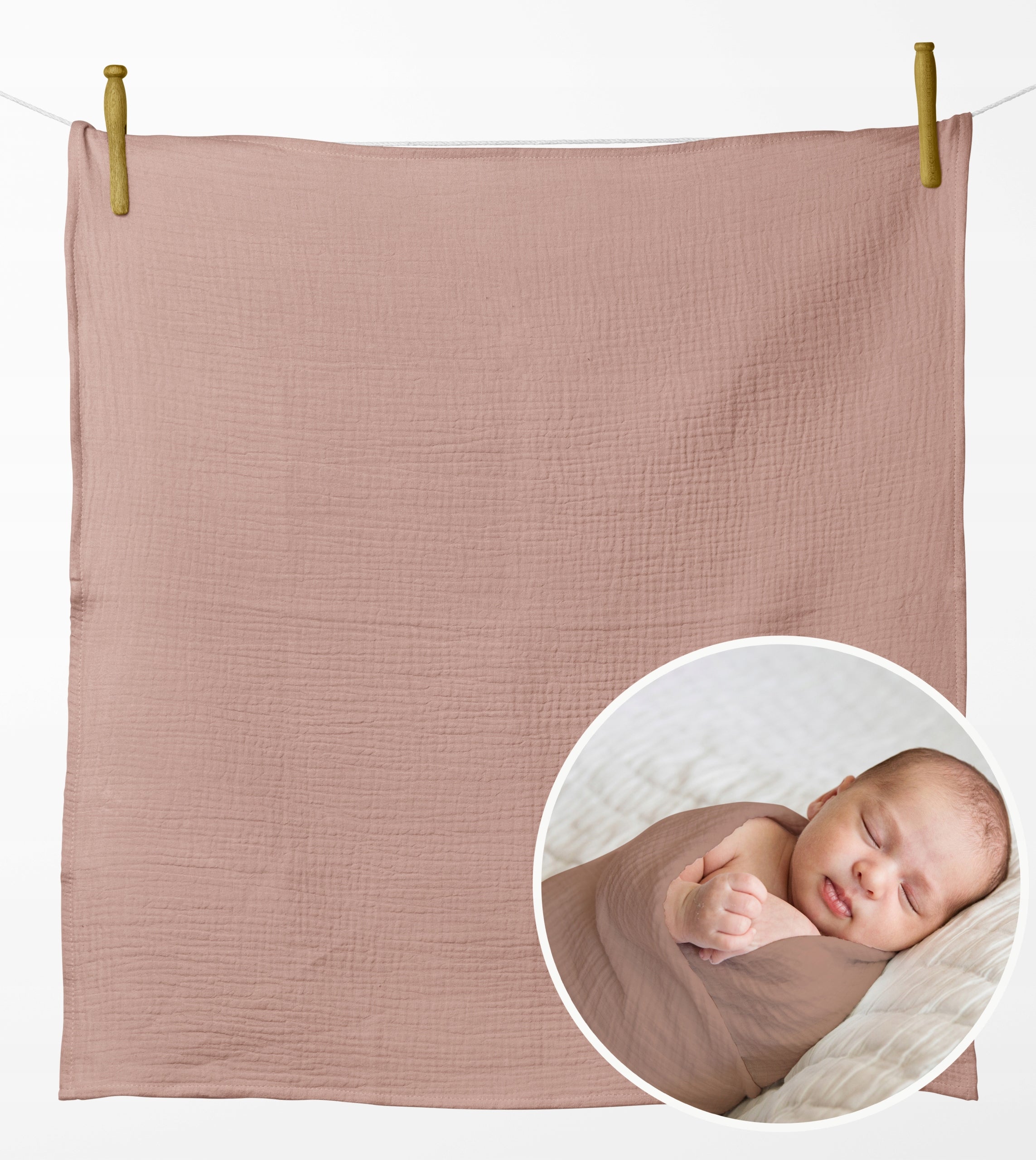 MUSLIN DIAPER THICK CROCHETED 120x120cm BLANKET SWADDLE POLISH PRODUCT