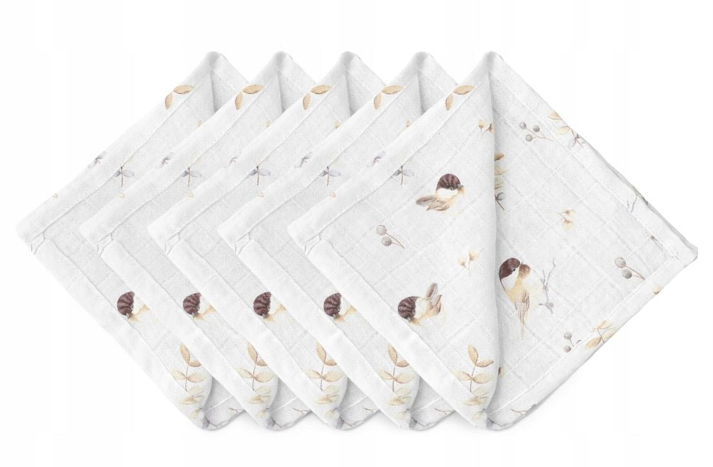 MUSLIN DIAPERS 38 x 38 cm COTTON 5 PIECES POLISH PRODUCT