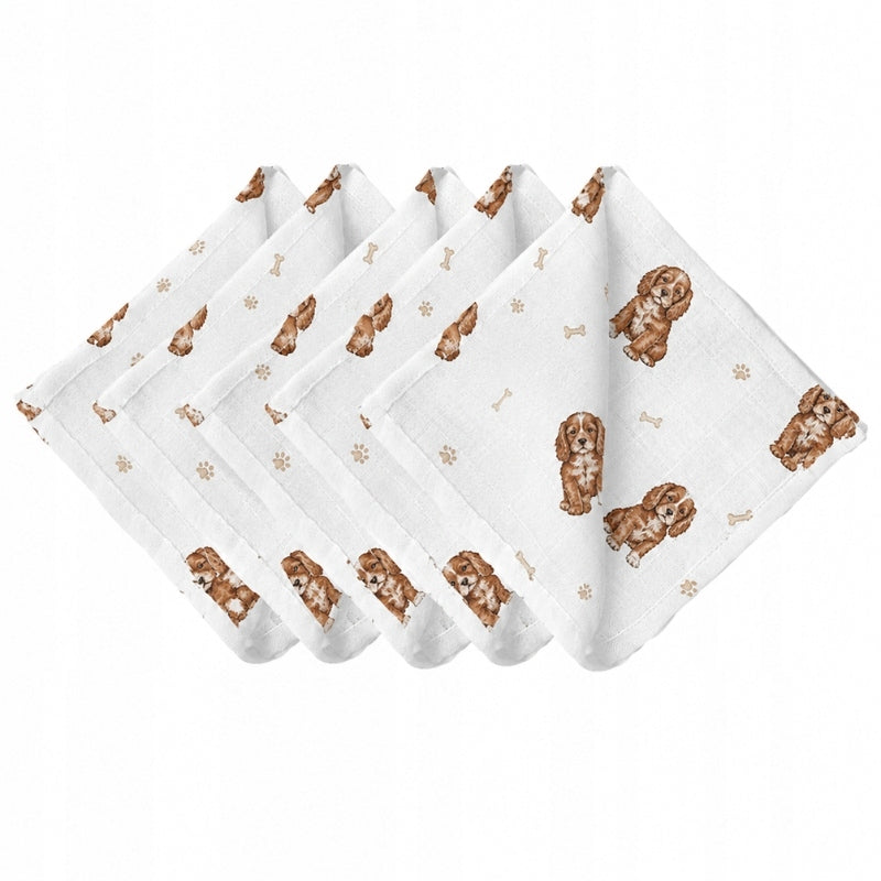 MUSLIN DIAPERS 38 x 38 cm COTTON 5 PIECES POLISH PRODUCT