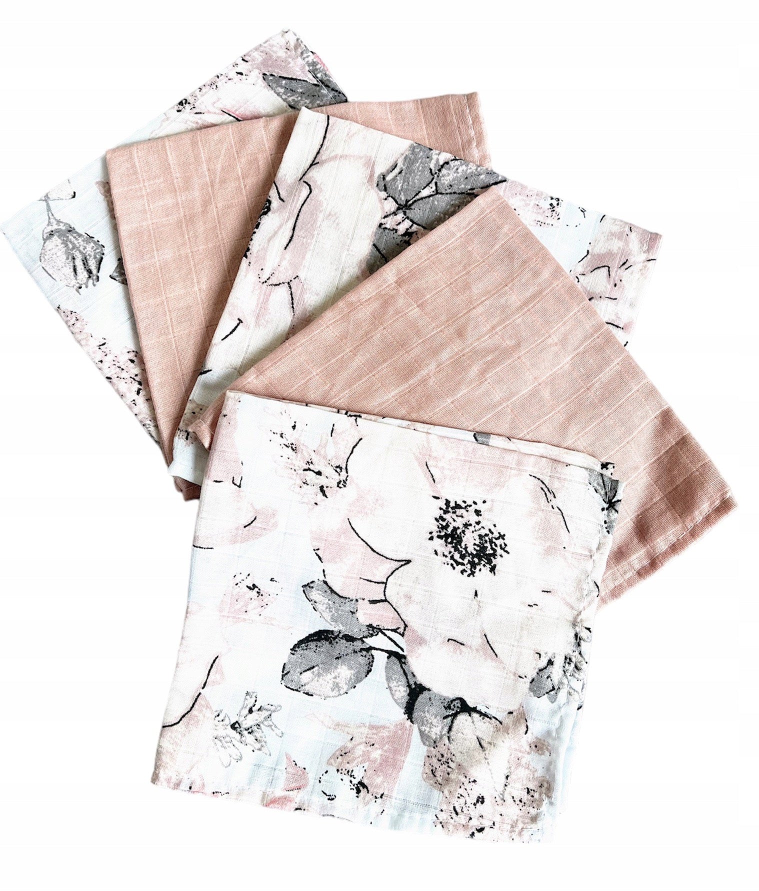 MUSLIN DIAPERS 38x38 cm COTTON x5 Brand Czas Bobasa