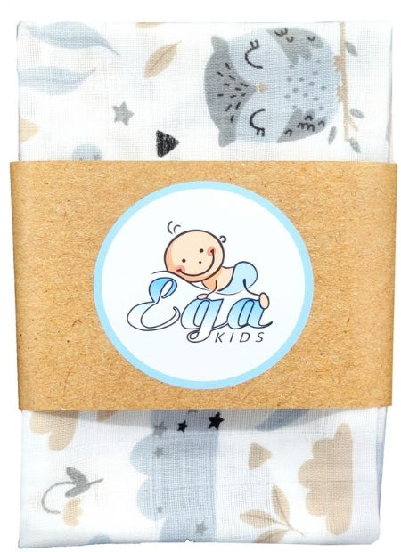 MUSLIN DIAPERS 38x38 cm COTTON x5 Brand Egakids
