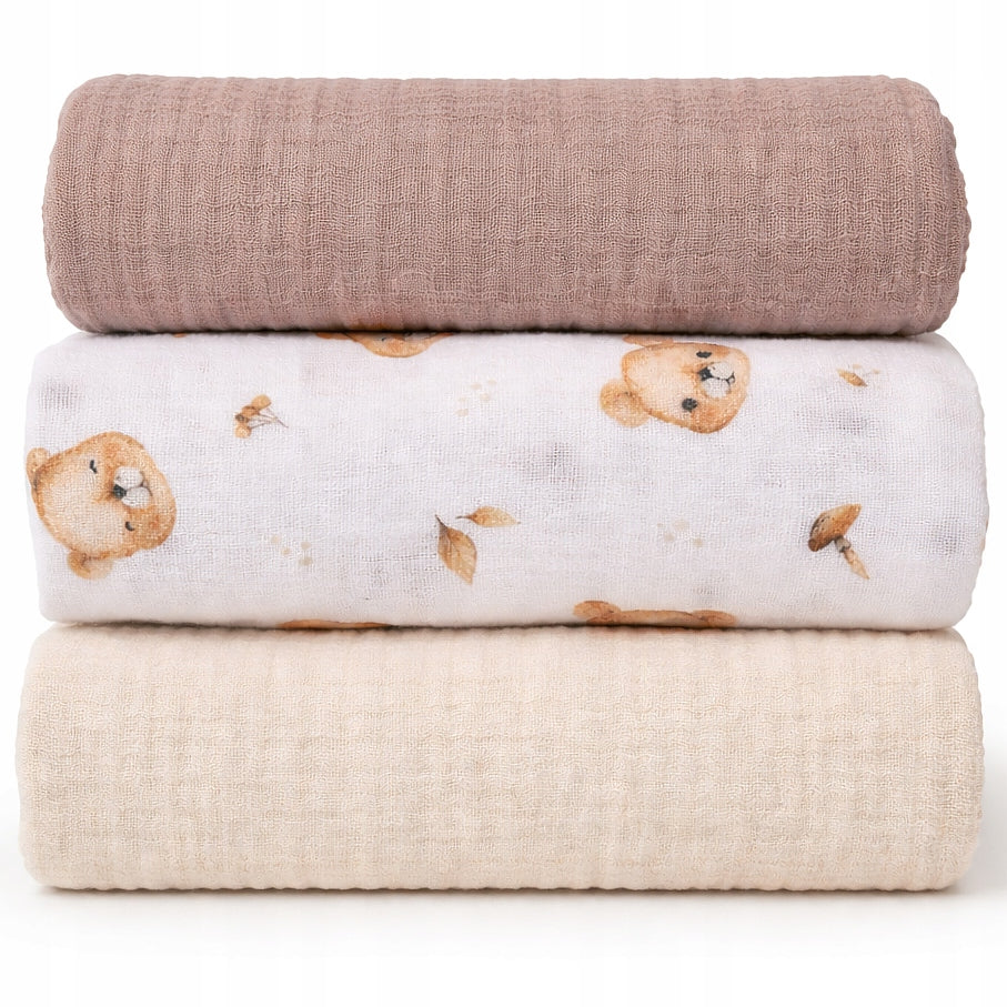 MUSLIN DIAPERS 40x40cm 3pcs INFANTILO