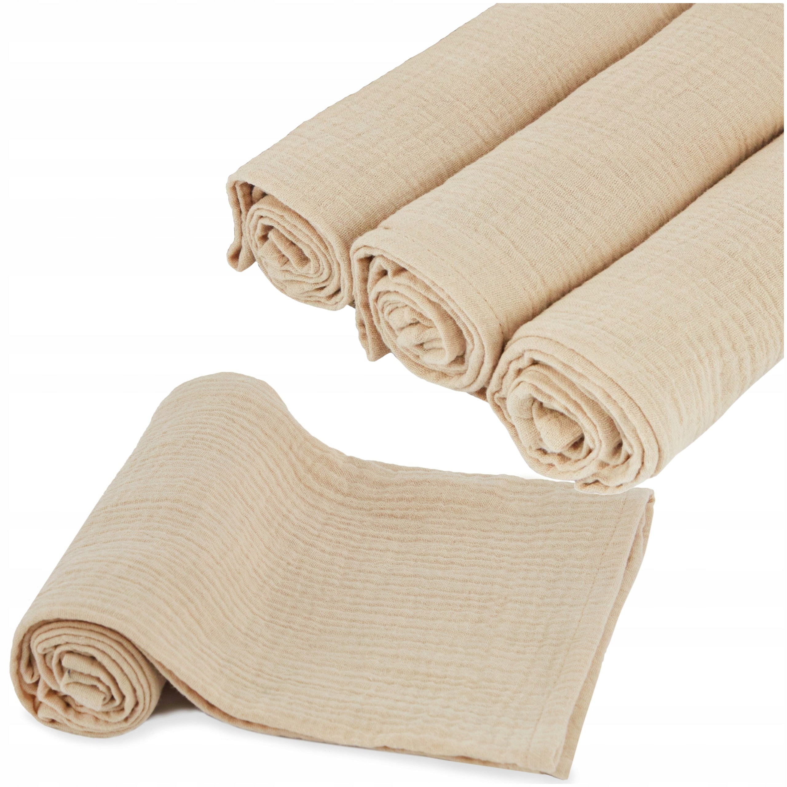 MUSLIN DIAPERS 50x80 PREMIUM COTTON SAND SET OF 3pcs