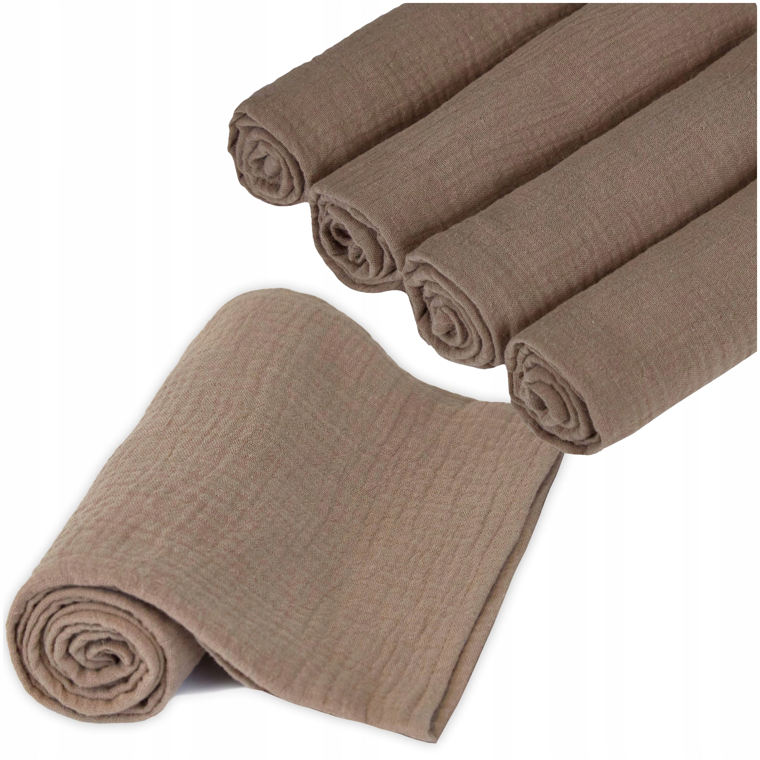 MUSLIN DIAPERS 50x80 PREMIUM COTTON THICK DARK BEIGE 4pcs