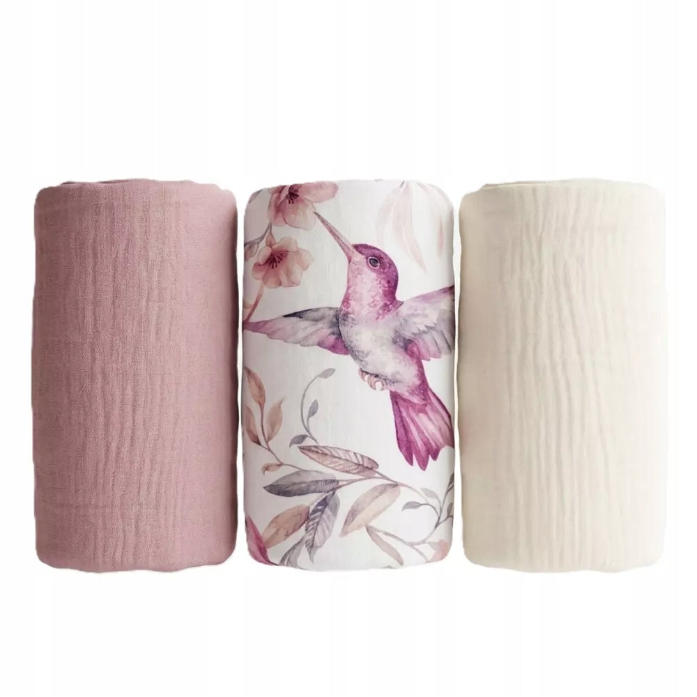 MUSLIN DIAPERS Premium Diapers Set of 3pcs 50x60cm MUMINKY Brand Muminky