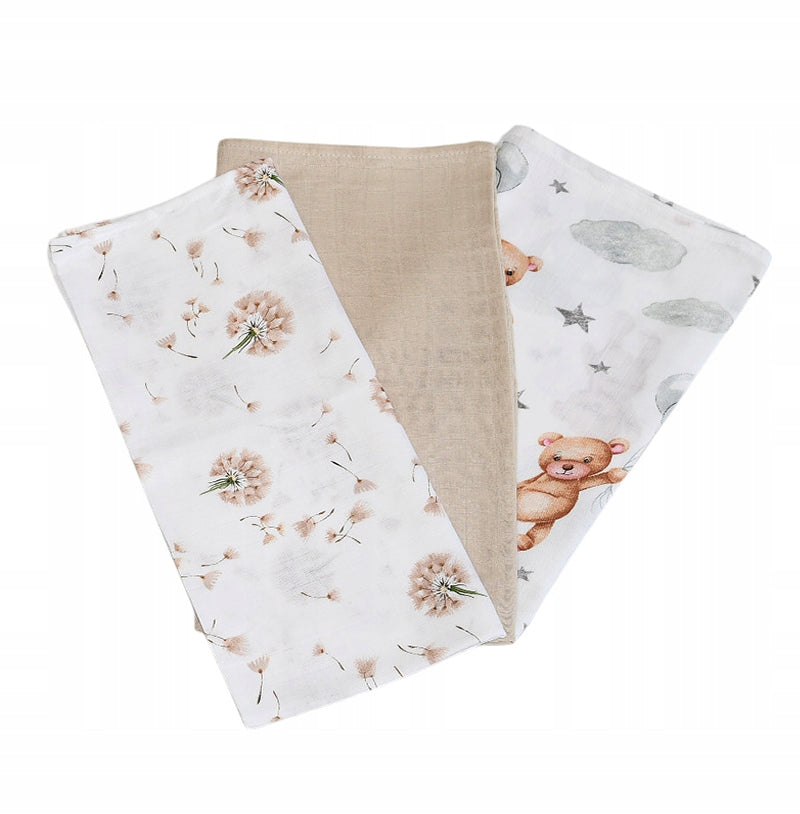 MUSLIN DIAPERS SET OF 3PCS "Z" Kind muslin