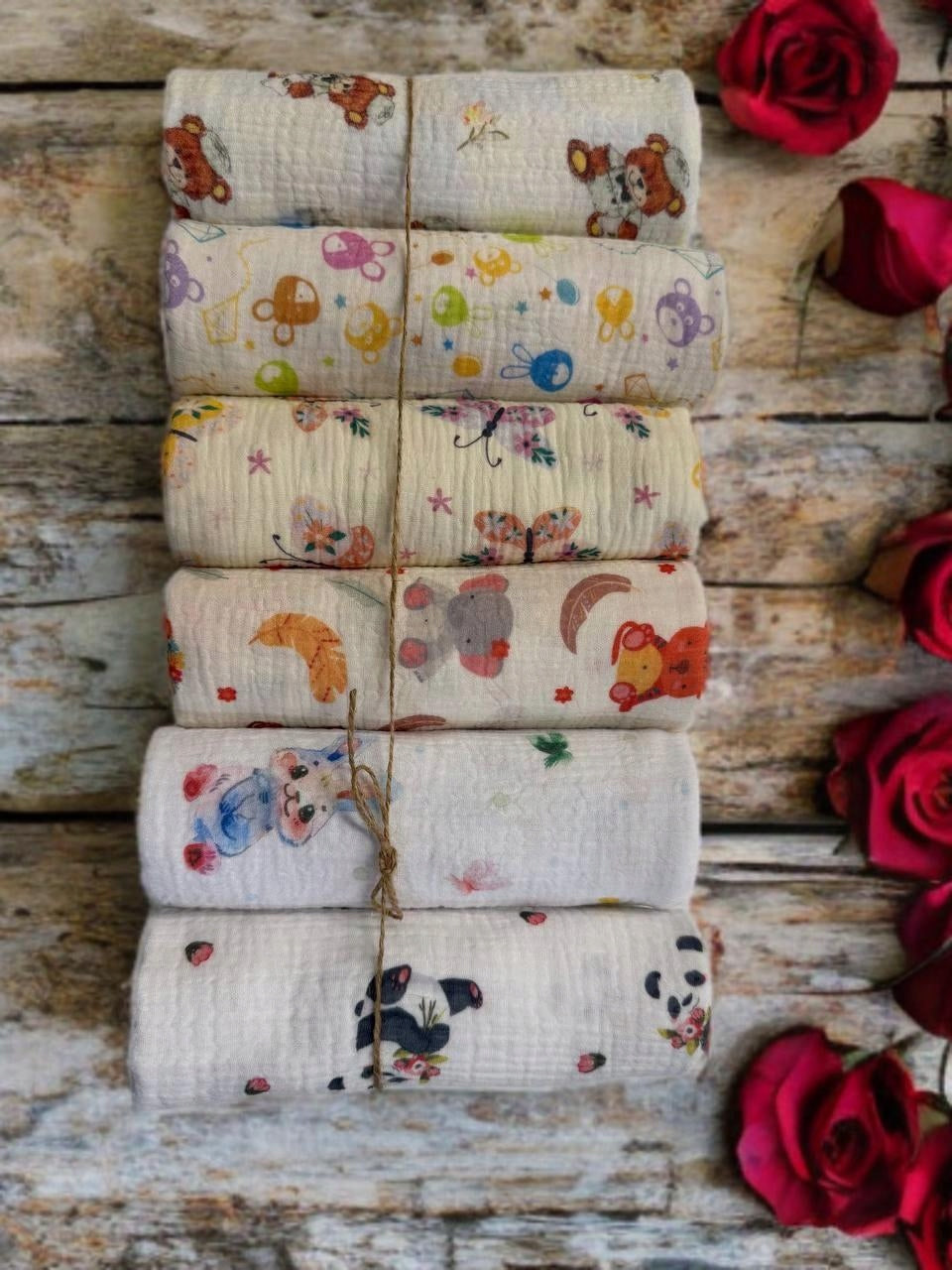 MUSLIN Diaper 6-Pack 80x60 Diapers Cotton Set for Girls Brand Dartomik