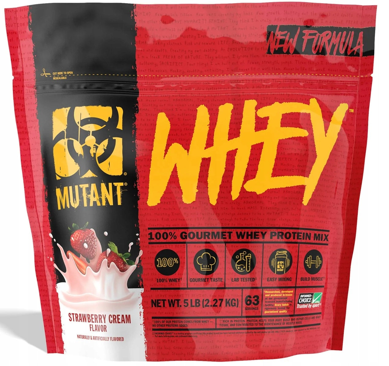 MUTANT WHEY 2270g PROTEIN SUPPLEMENT 4 Various WPC WPI Proteins Strawberry WPH Packaging status original